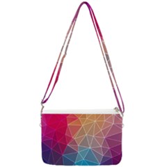 Multicolored Geometric Origami Idea Pattern Double Gusset Crossbody Bag