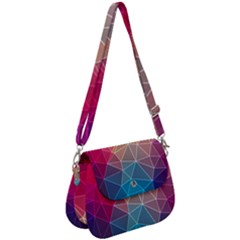 Multicolored Geometric Origami Idea Pattern Saddle Handbag