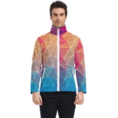 Multicolored Geometric Origami Idea Pattern Men s Bomber Jacket