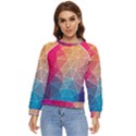 Multicolored Geometric Origami Idea Pattern Women s Long Sleeve Raglan Tee View1