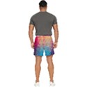 Multicolored Geometric Origami Idea Pattern Men s Runner Shorts View4