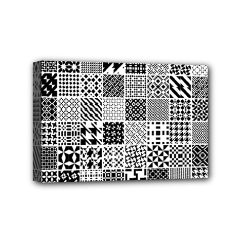 Black And White Geometric Patterns Mini Canvas 6  X 4  (stretched)