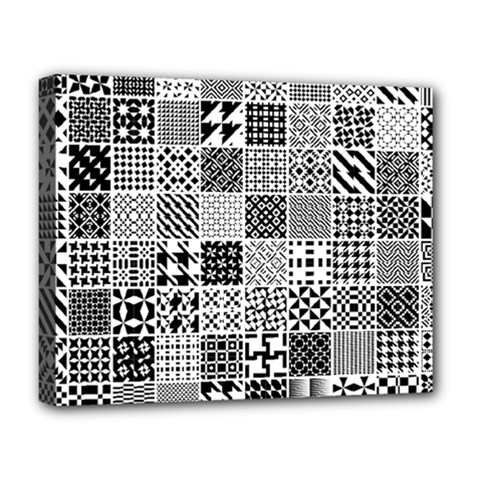 Black And White Geometric Patterns Deluxe Canvas 20  X 16  (stretched)