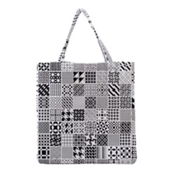 Black And White Geometric Patterns Grocery Tote Bag