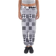 Black And White Geometric Patterns Women s Jogger Sweatpants