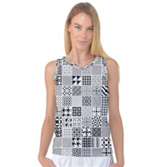 Black And White Geometric Patterns Women s Basketball Tank Top