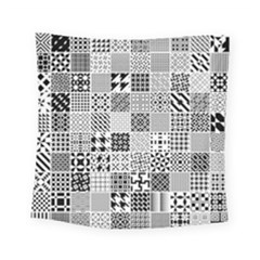 Black And White Geometric Patterns Square Tapestry (small) by Jancukart