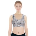 Black And White Geometric Patterns Sports Bra With Pocket View1