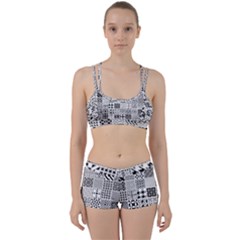 Black And White Geometric Patterns Perfect Fit Gym Set