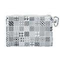 Black And White Geometric Patterns Canvas Cosmetic Bag (Large) View2