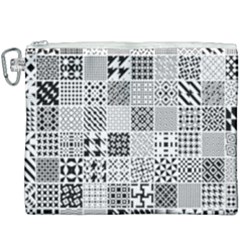 Black And White Geometric Patterns Canvas Cosmetic Bag (xxxl) by Jancukart