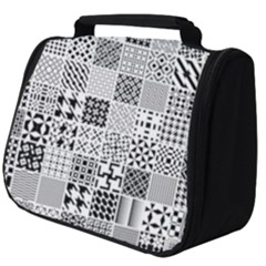 Black And White Geometric Patterns Full Print Travel Pouch (big) by Jancukart