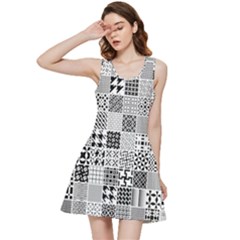 Black And White Geometric Patterns Inside Out Racerback Dress