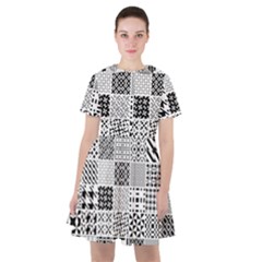 Black And White Geometric Patterns Sailor Dress