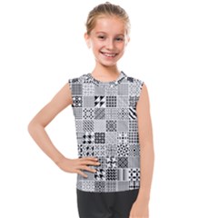 Black And White Geometric Patterns Kids  Mesh Tank Top