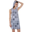 Black And White Geometric Patterns Racer Back Hoodie Dress View1