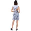 Black And White Geometric Patterns Racer Back Hoodie Dress View2