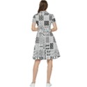 Black And White Geometric Patterns Short Sleeve Waist Detail Dress View2