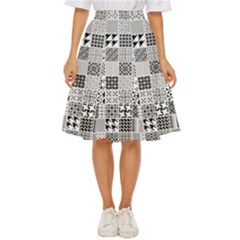 Black And White Geometric Patterns Classic Short Skirt by Jancukart