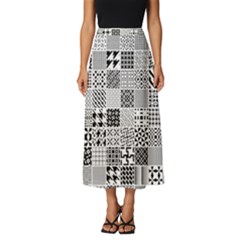 Black And White Geometric Patterns Classic Midi Chiffon Skirt