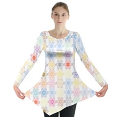 Spirals Twirls Abstract Geometric Art Pattern Long Sleeve Tunic 