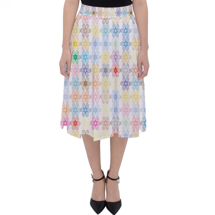 Spirals Twirls Abstract Geometric Art Pattern Classic Midi Skirt