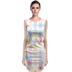 Spirals Twirls Abstract Geometric Art Pattern Classic Sleeveless Midi Dress