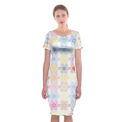 Spirals Twirls Abstract Geometric Art Pattern Classic Short Sleeve Midi Dress