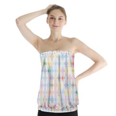 Spirals Twirls Abstract Geometric Art Pattern Strapless Top