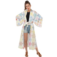 Spirals Twirls Abstract Geometric Art Pattern Maxi Kimono