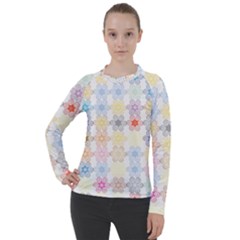 Spirals Twirls Abstract Geometric Art Pattern Women s Pique Long Sleeve Tee