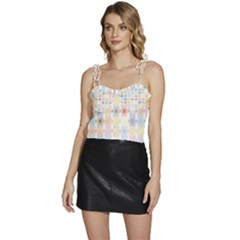 Spirals Twirls Abstract Geometric Art Pattern Flowy Camisole Tie Up Top