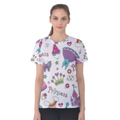 Princess Element Background Material Women s Cotton Tee