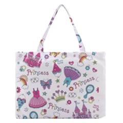 Princess Element Background Material Zipper Medium Tote Bag