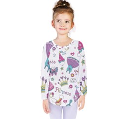 Princess Element Background Material Kids  Long Sleeve Tee