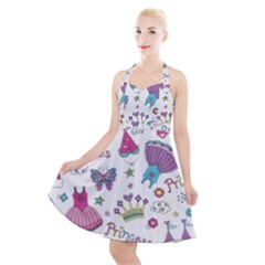 Princess Element Background Material Halter Party Swing Dress 