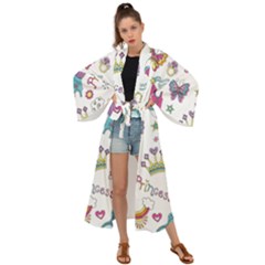 Princess Element Background Material Maxi Kimono