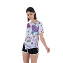 Princess Element Background Material Asymmetrical Short Sleeve Sports Tee View2