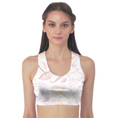 Weather Umbrella Rain Cloud Seamless Doodle Pattern Sports Bra