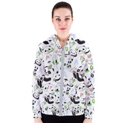 Giant Panda Bear Pattern Women s Zipper Hoodie