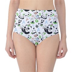 Giant Panda Bear Pattern Classic High-waist Bikini Bottoms