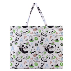 Giant Panda Bear Pattern Zipper Large Tote Bag