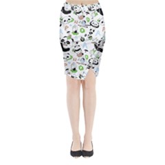 Giant Panda Bear Pattern Midi Wrap Pencil Skirt