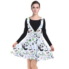 Giant Panda Bear Pattern Plunge Pinafore Dress