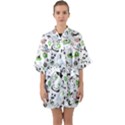 Giant Panda Bear Pattern Half Sleeve Satin Kimono  View1