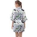 Giant Panda Bear Pattern Half Sleeve Satin Kimono  View2