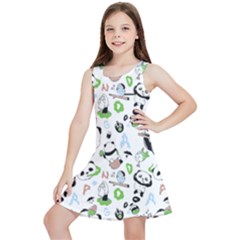 Giant Panda Bear Pattern Kids  Lightweight Sleeveless Dress by Jancukart