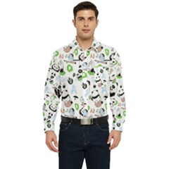 Giant Panda Bear Pattern Men s Long Sleeve Pocket Shirt 