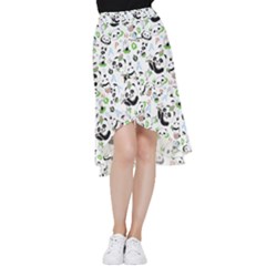 Giant Panda Bear Pattern Frill Hi Low Chiffon Skirt by Jancukart