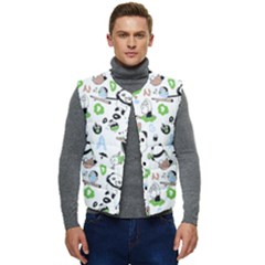 Giant Panda Bear Pattern Men s Short Button Up Puffer Vest	 by Jancukart